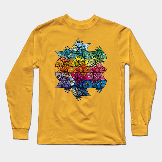 Escher style fish V Long Sleeve T-Shirt by Maxsomma